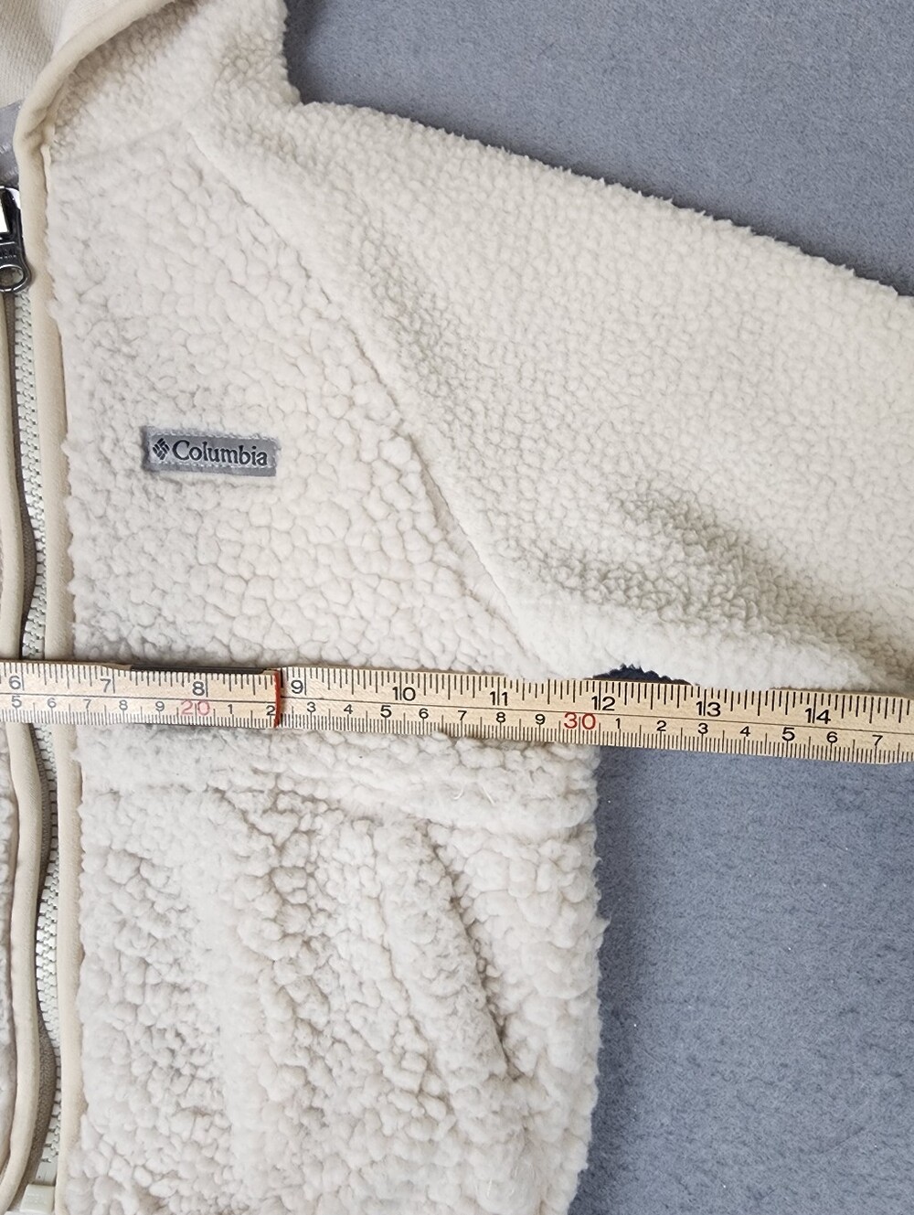 Columbia Cozy Teddy Hooded Sherpa Jacket Cream Full Zip 12-18 Months - Picture 8 of 10